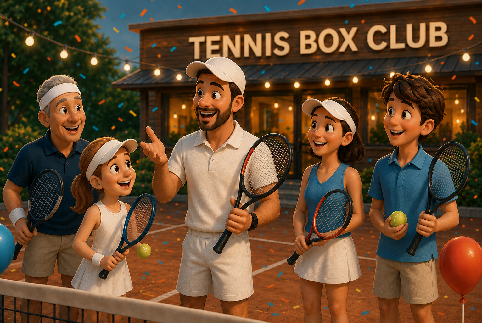 Box Animation TennisBox &mdash; f&ecirc;te sur le court
